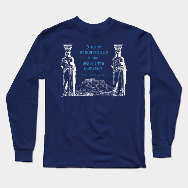 Oh, Dear Pan... Plato Long Sleeve T-Shirt by TJWDraws